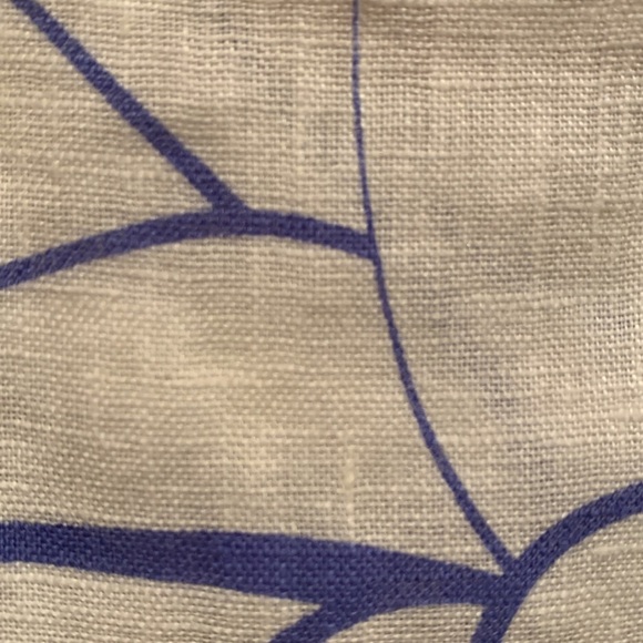 Island Company Capricorn Lined Blue and White Short Sleeve Linen Top - Picture 10 of 12